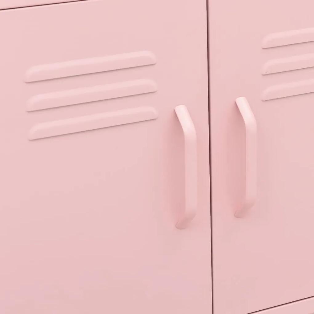 Dulap de depozitare, roz, 60x35x56 cm, otel Roz, 1, Roz