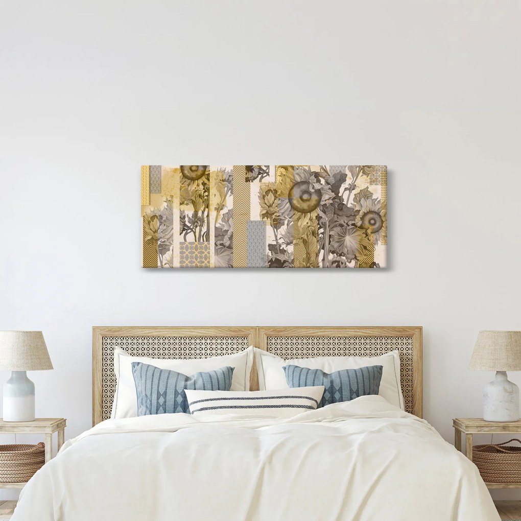 Tablou - Colaj cu floarea-soarelui (120x50 cm)