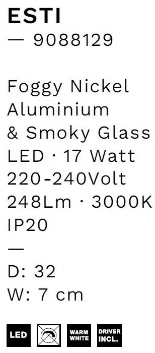 Aplica de perete LED design ambiental Esti fumuriu