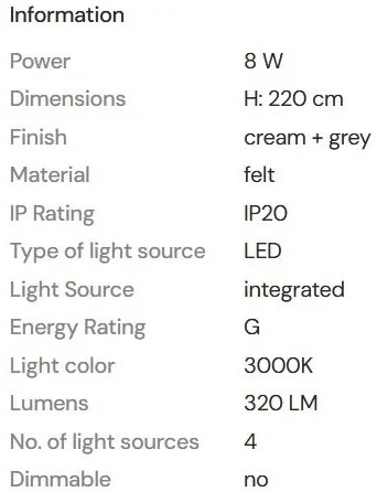 Lustra/Pendul LED design decorativ Puro crem/gri