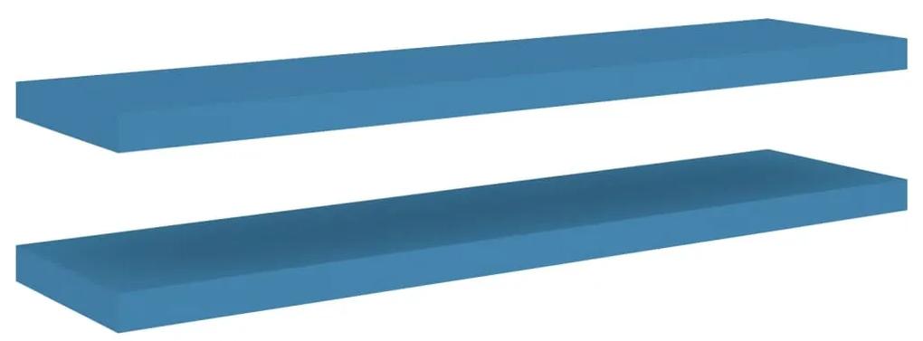 326625 vidaXL Rafturi perete suspendate 2 buc. albastru 90x23,5x3,8 cm MDF