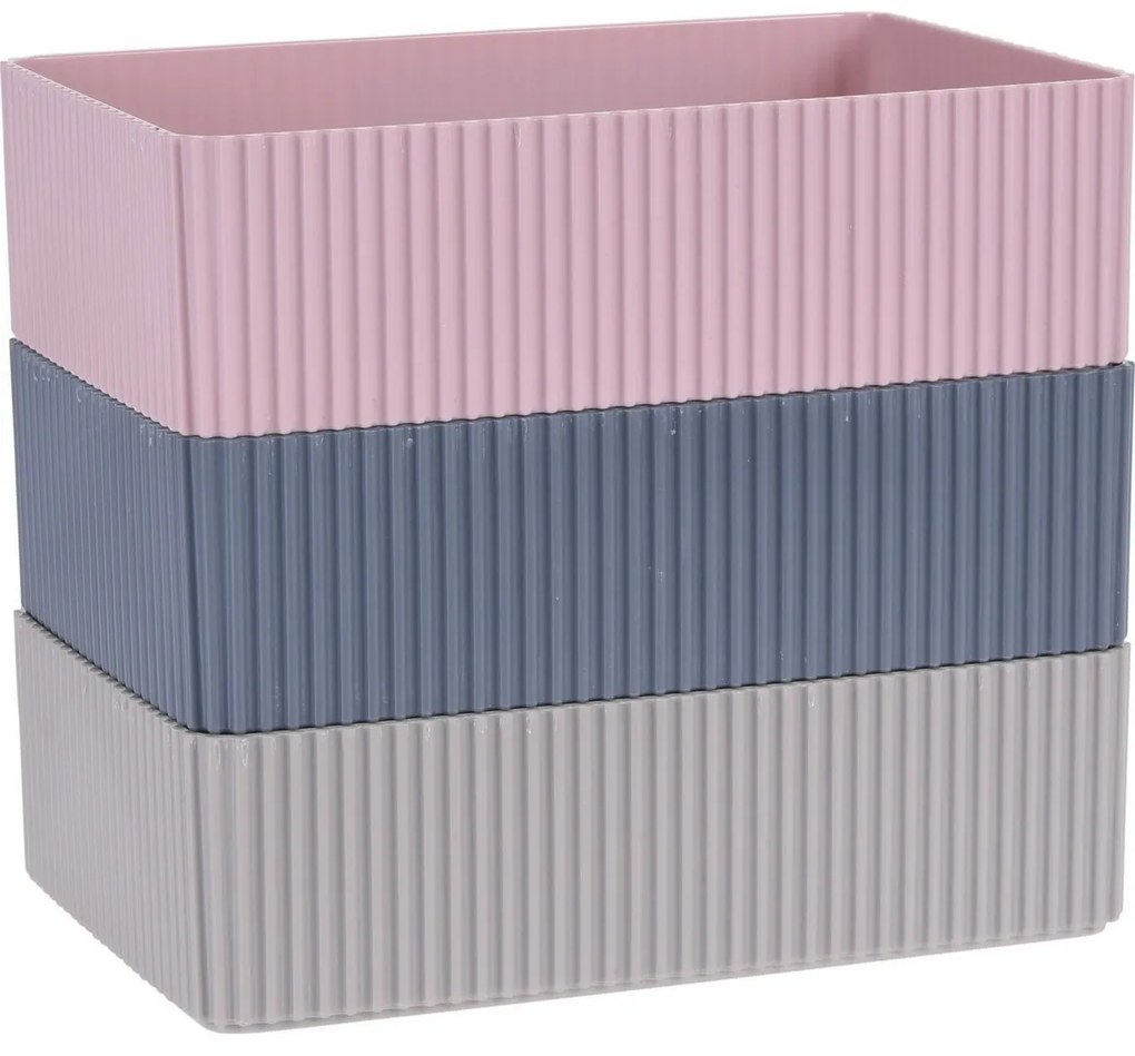 Organizator cosmetice Stripe roz, 21 x 6 x 14 cm