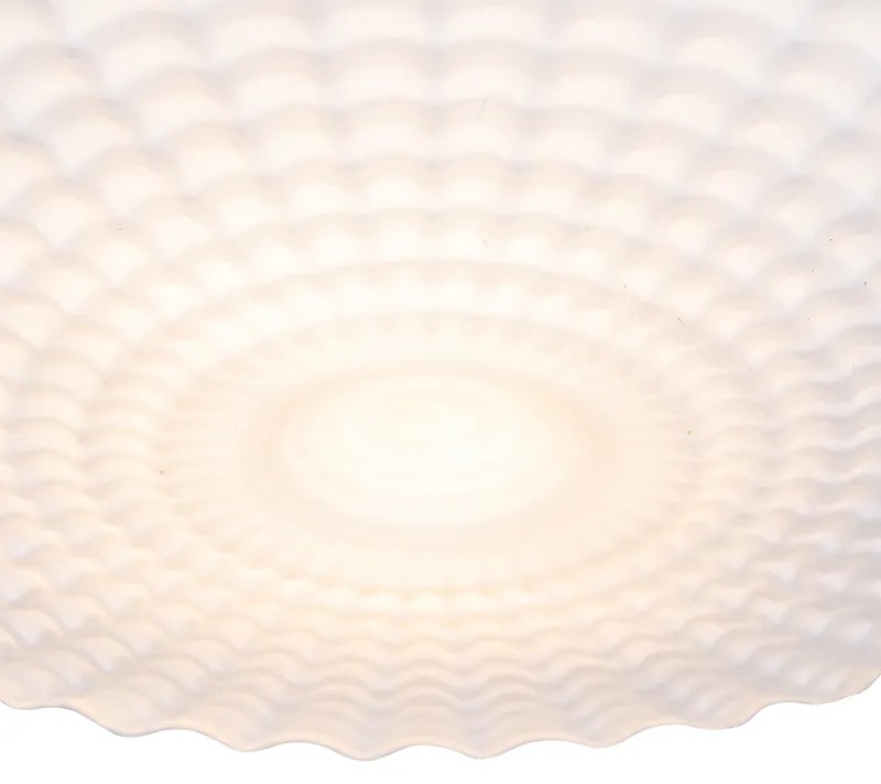 Plafoniera clasică neagră cu sticlă opalescentă 35 cm IP44 - Nohmi