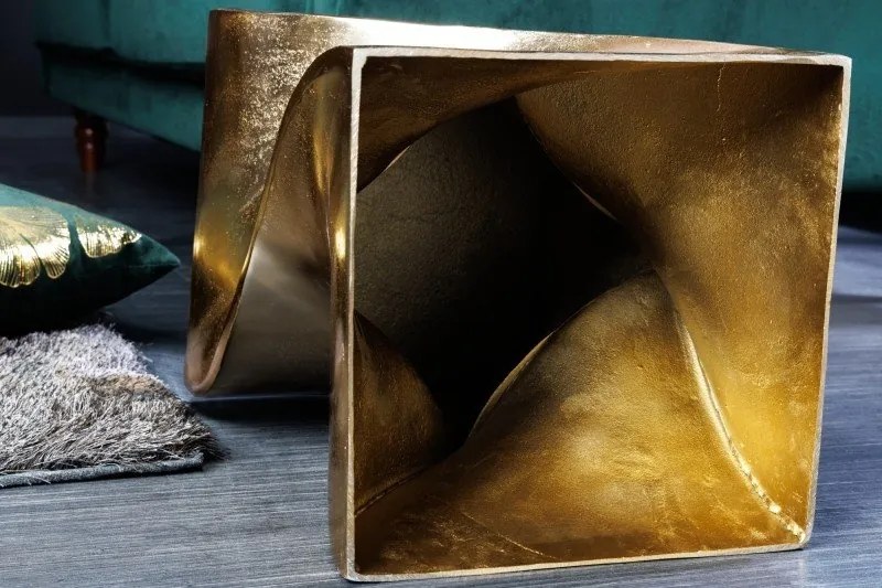 Masuta design unicat Twist 45cm, auriu