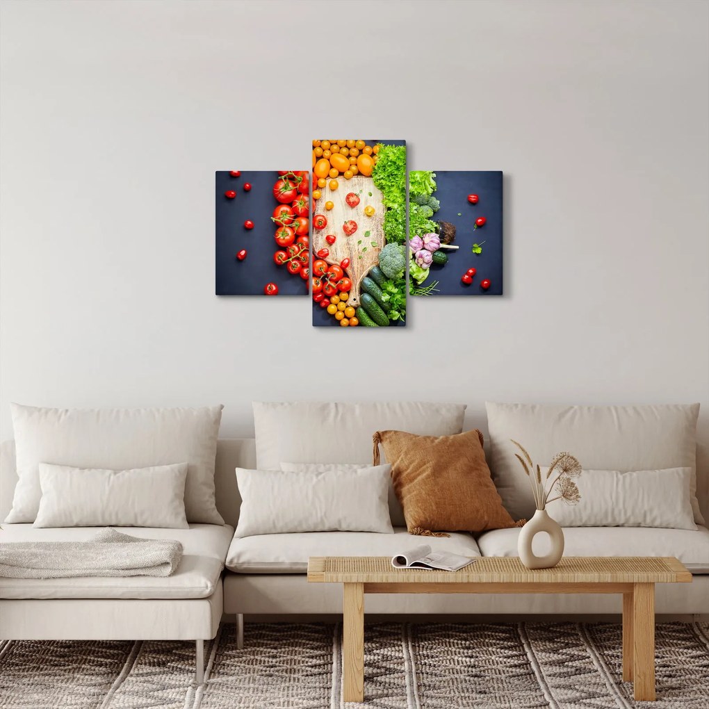 Tablou - Masa plină cu legume (90x60 cm)