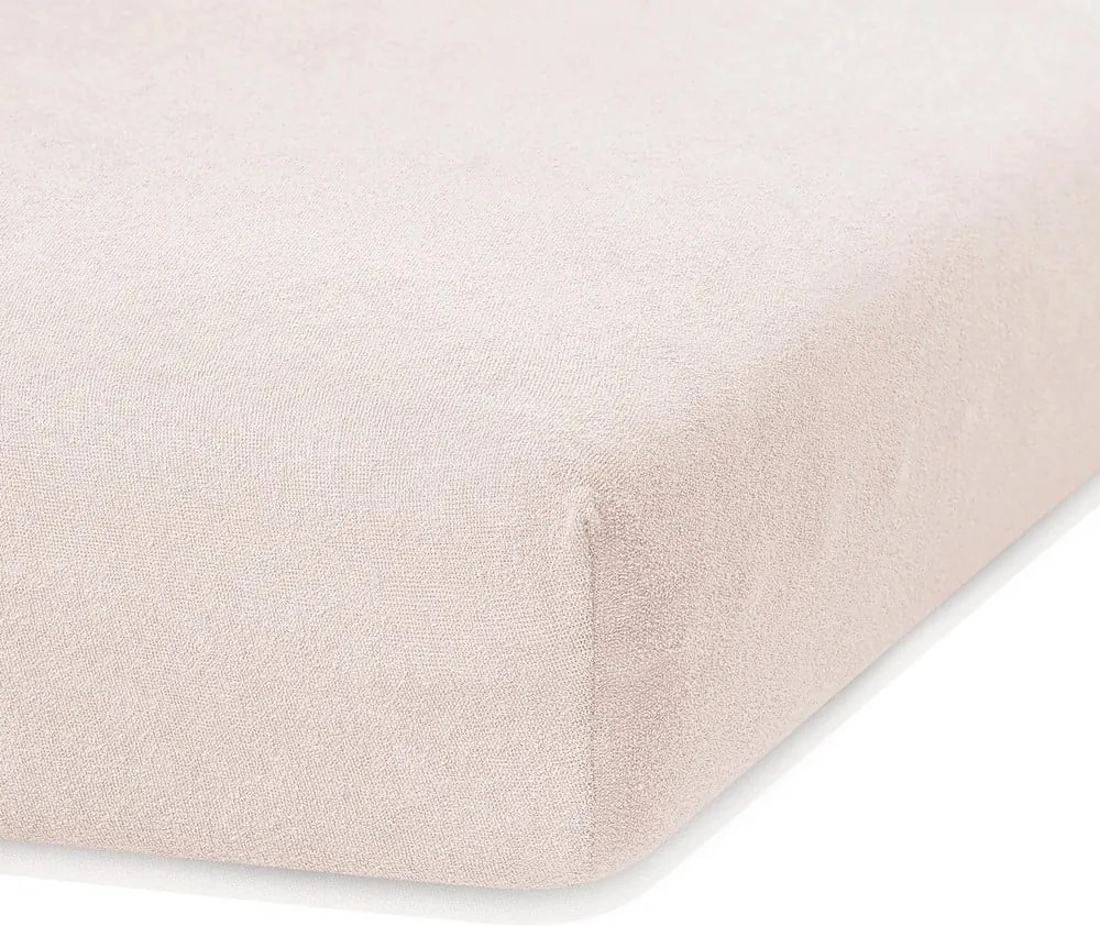 Cearceaf bej din frotir cu elastic 140x200 cm Ruby – AmeliaHome