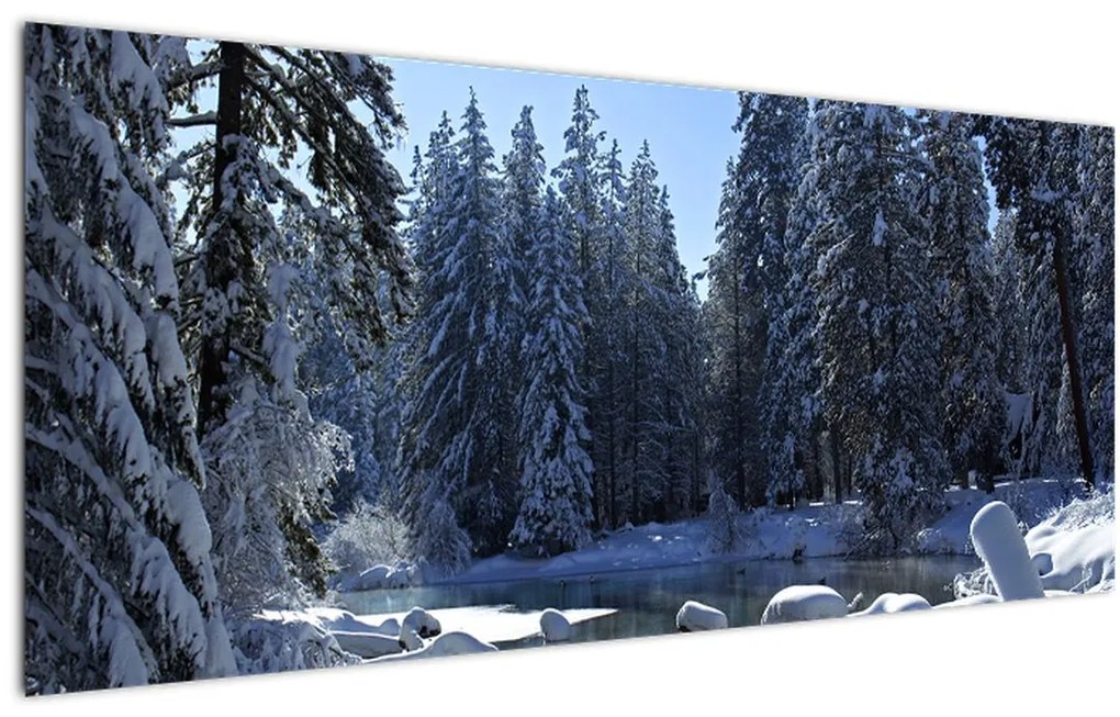 Tablou pădurii înzăpezite (120x50 cm)