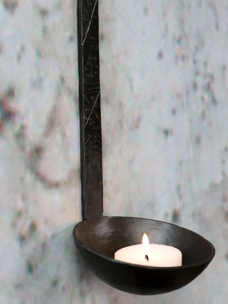 Suport de lumanare, din metal, de perete, H24/D8cm