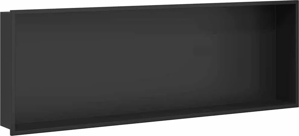 vidaXL Nisă de Duș Negru 90 x 30 x 9,5 cm Oţel inoxidabil
