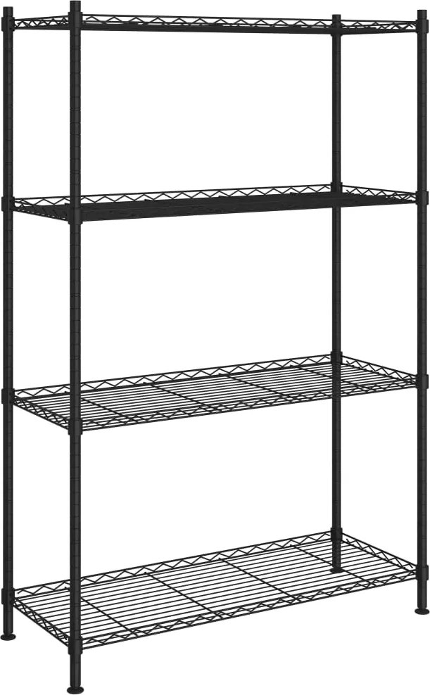 vidaXL Raft de depozitare, 4 niveluri, negru, 90 x 35 x 137 cm, 200 kg