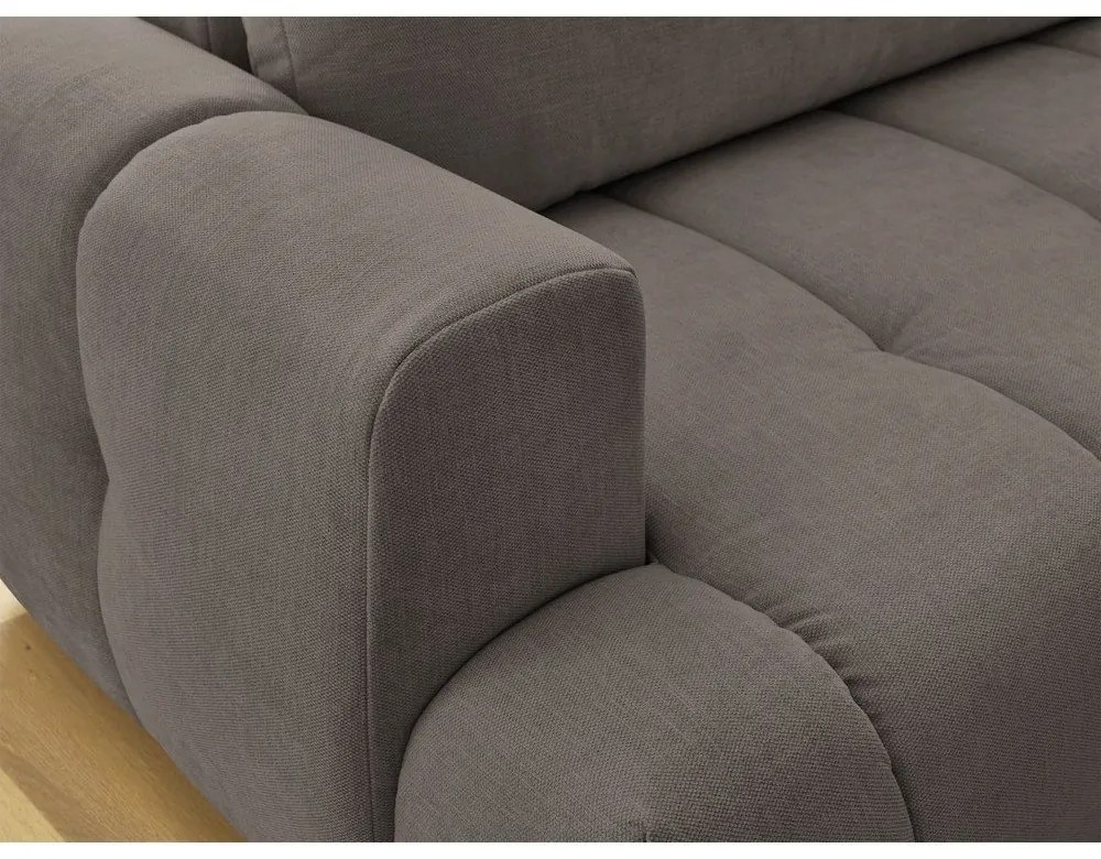 Colțar taupe extensibil/cu spațiu de depozitare (cu colț pe partea dreaptă/în formă de ”L”) Fuji – Bobochic Paris