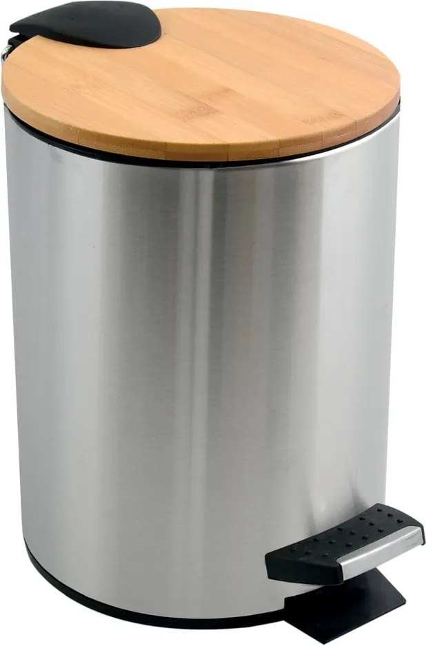 Coș de gunoi argintiu mat cu pedală din oțel 3 l Adonis – Spirella