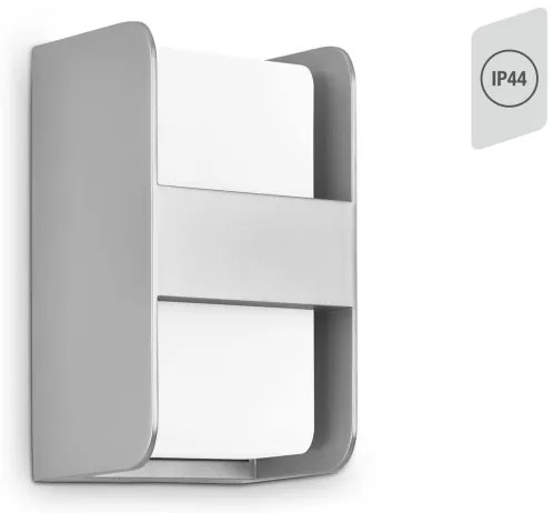 Aplică de exterior Telefunken 321004TF 1xE27/12W/230V IP44 argintiu