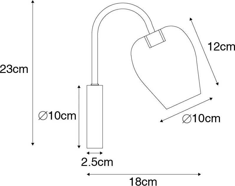 Lampă de perete inteligentă aurie cu sticlă incluzând Wi-Fi G9 - Elien