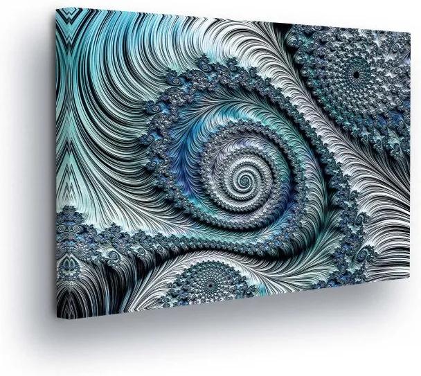 GLIX Tablou - Abstract Swirl in Blue Tones 25x35 cm