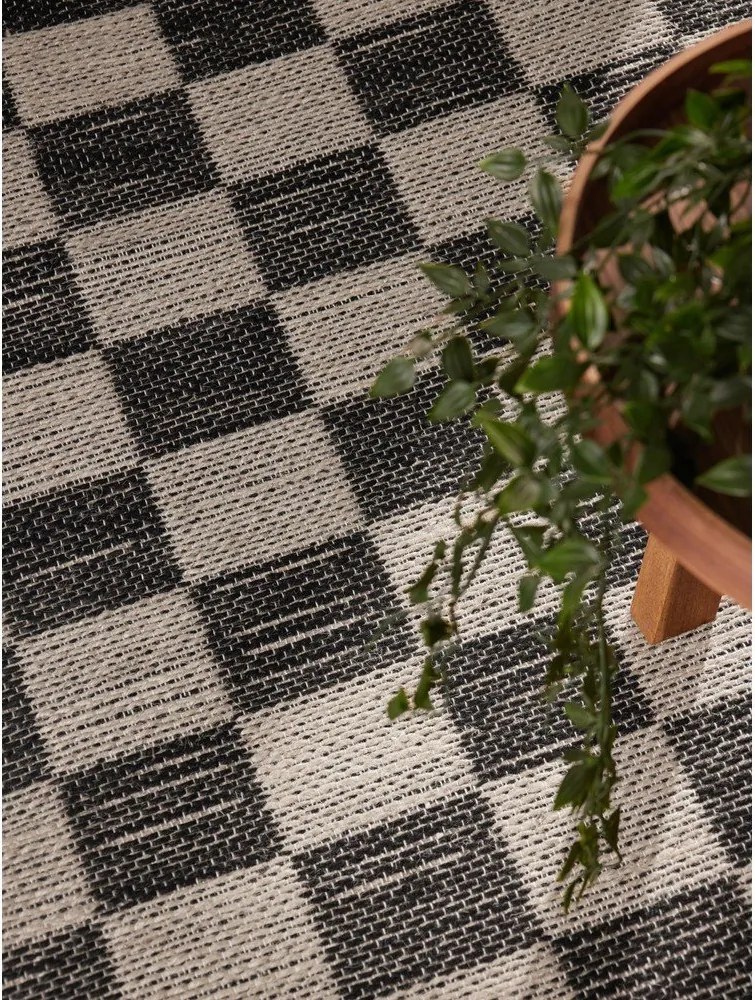 Covor negru/crem reversibil/țesut manual din amestec de iută 200x300 cm Rex – Hanse Home