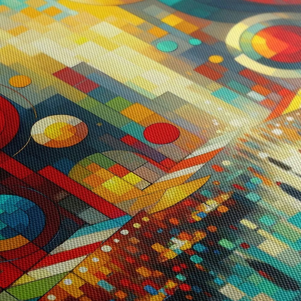 Tablou oraș colorat în cercuri