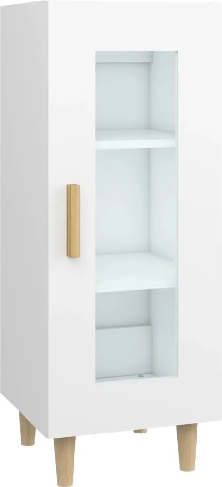 vidaXL Servantă, alb, 34,5x34x90 cm, lemn compozit