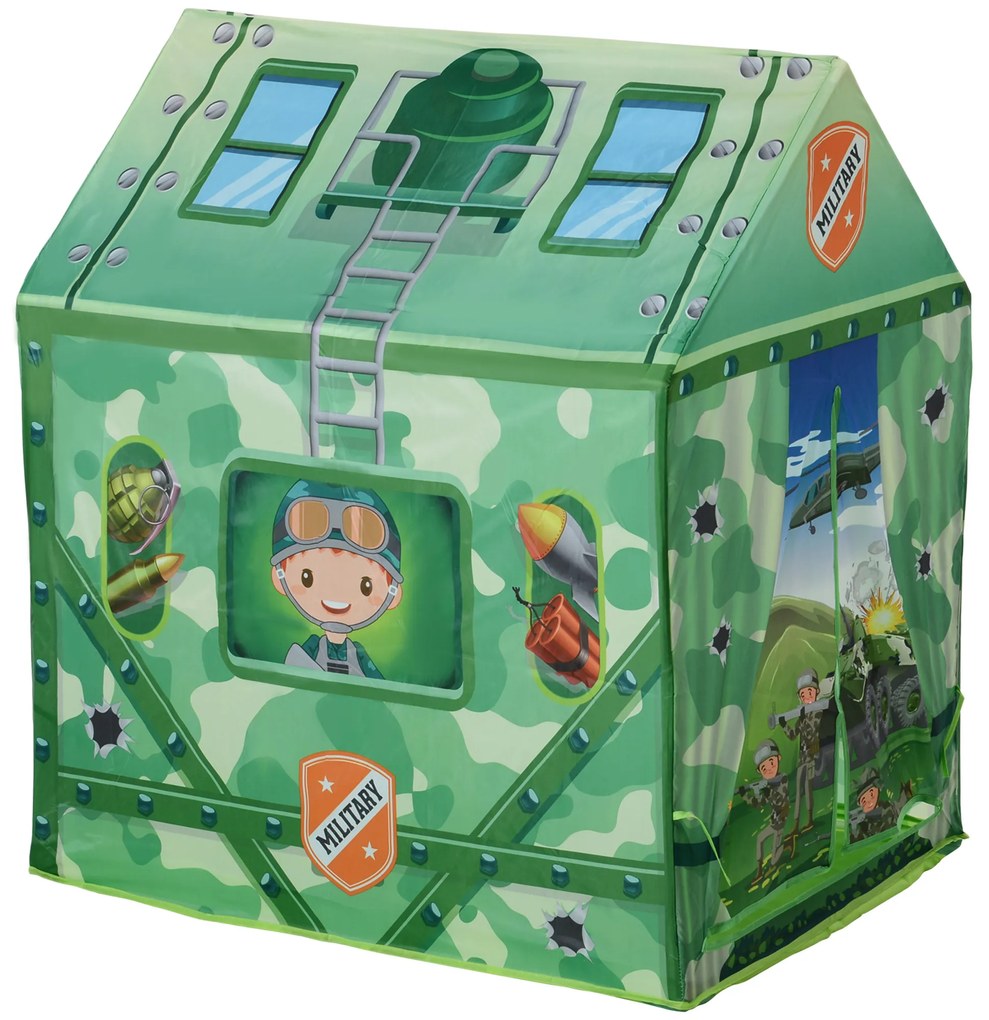 Cort de Joaca pentru Copii 3+ Ani pentru Intern si Extern Verde 93x69x103cm HOMCOM | Aosom RO