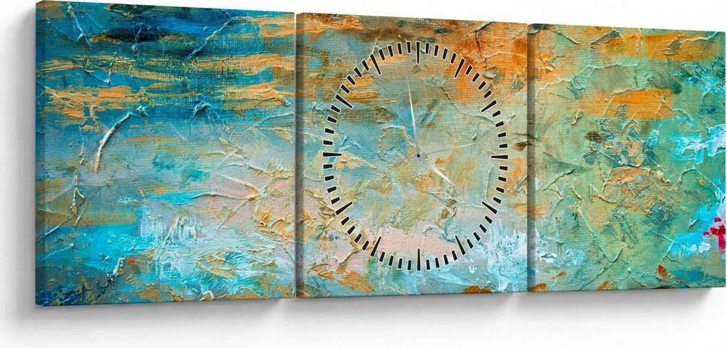 Tablou - Abstract albastru (cu ceas) (90x30 cm)