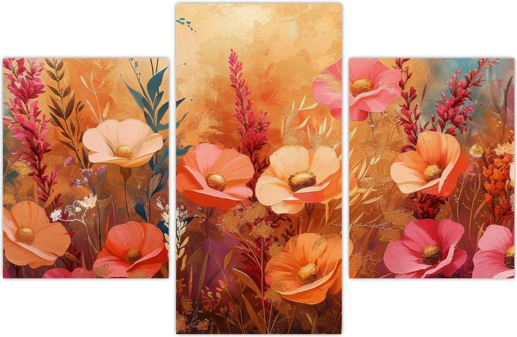 Tablou - Flori de pajiște, pictură (90x60 cm)