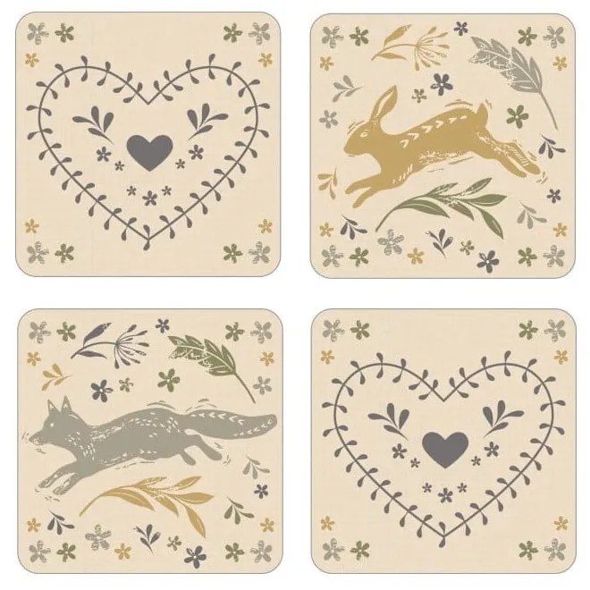 Set cu suporturi farfurii și coasters 8 buc. Woodland – Cooksmart ®