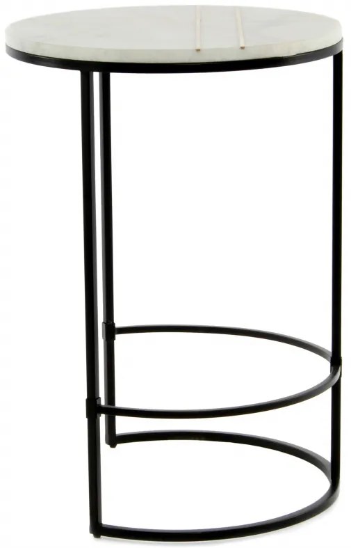 Masuta de cafea rotunda din marmura Louis 44.5x44.5x64 cm alba