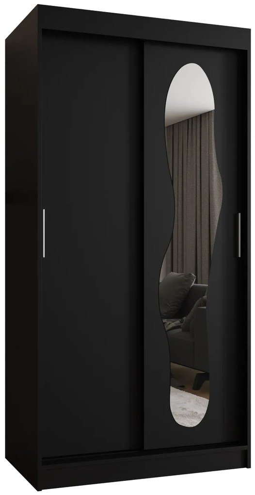 Dulap de haine 100 cm Ulta (Negru). 1126314