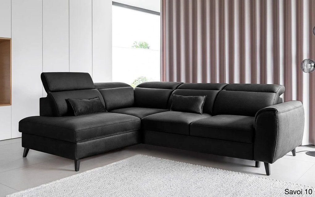Colțar lemn masiv Extensibil Nora Depozitare 255x201cm Personalizabil - Nube 35, Stânga