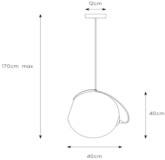 Lustră pe cablu JAZZLYNN 1xE27/60W/230V d. 40 cm Lucide 25405/40/65