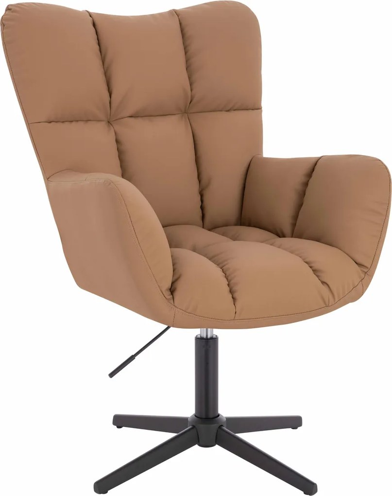 HR650CROSS Scaun Caramel Piele Ecologica Premium Soft cu Bază Neagră