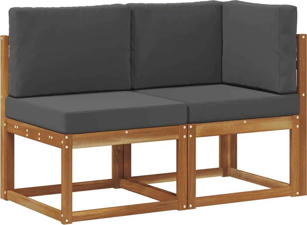 vidaXL Canapea de exterior din mijloc și colț cu pernă 2 Bucată