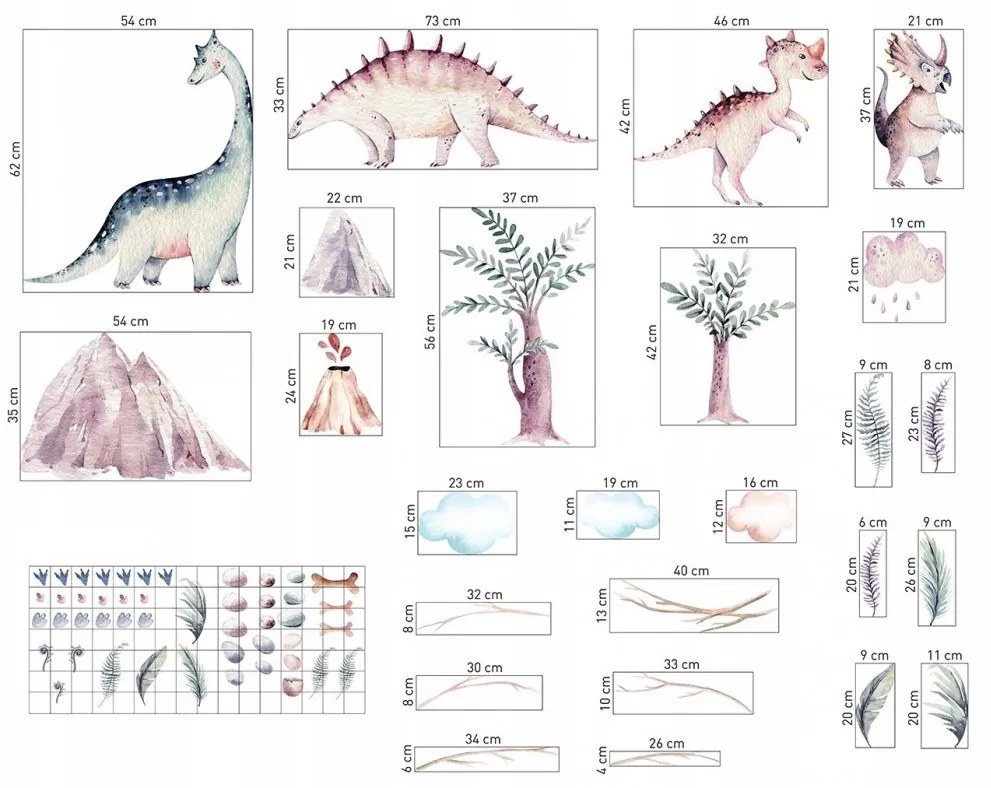 Autocolante de perete din lumea dinozaurilor