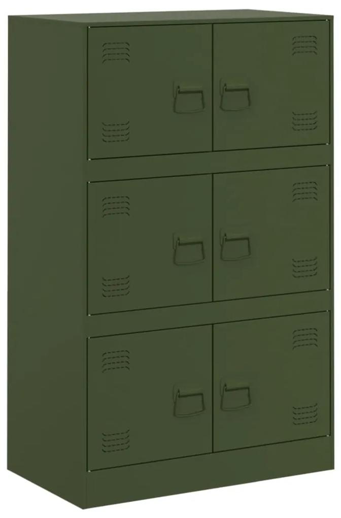 841659 vidaXL Comodă verde măslină 67x39x107 cm oțel