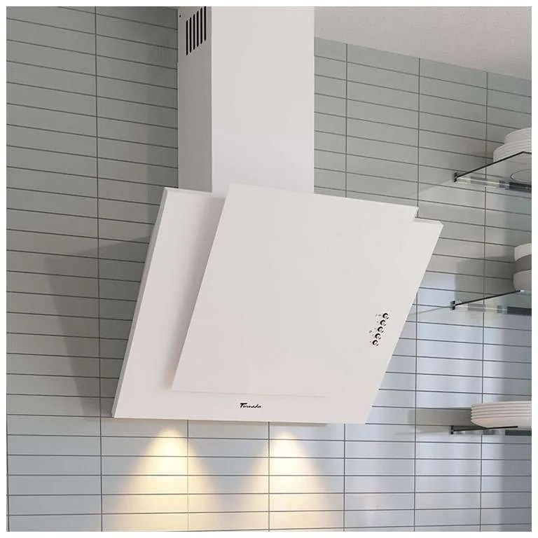 Hota Decorativa Tornado Vertikal 750 (60) LED, 1 motor Turbo, latime 60 cm, 3 viteze, absorbtie 750 m3/ora, filtru anti-grasimi aluminiu 5 straturi,