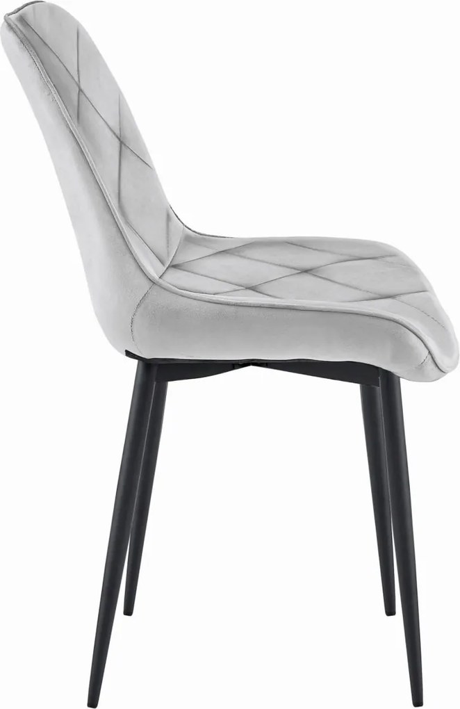 OFERTA Scaun de luat masa din catifea TOR, gri deschis, calitatea II