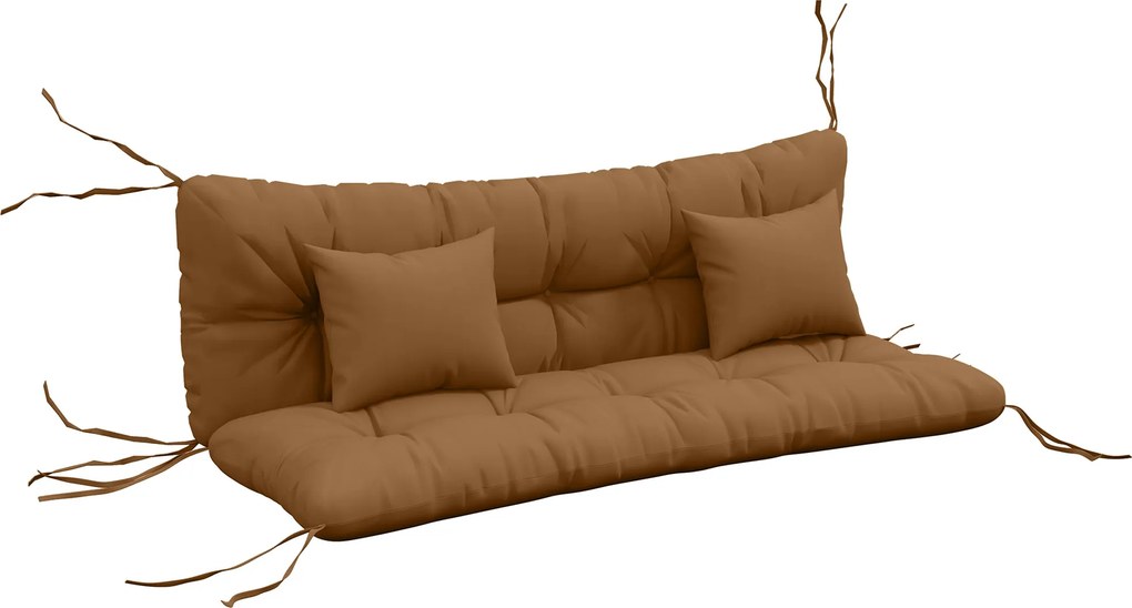 Outsunny Set de 4 perne de șezut, 150x50 cm repelent la apă perne de scaun cu benzi de prindere, 10 cm grosime bronz | Aosom Romania