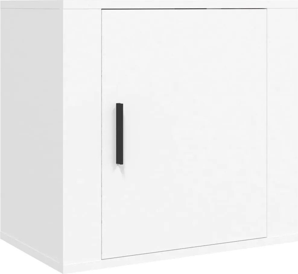 vidaXL Noptieră de perete, alb, 50x30x47 cm