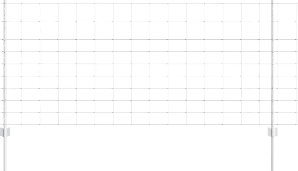 vidaXL Gard cu Stâlp Argintiu 1 x 50 m Oțel