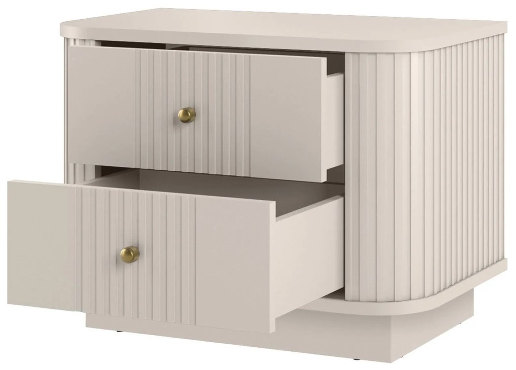 Set de noptiere Vesper 56 cm cu mânere aurii - culoare cașmir