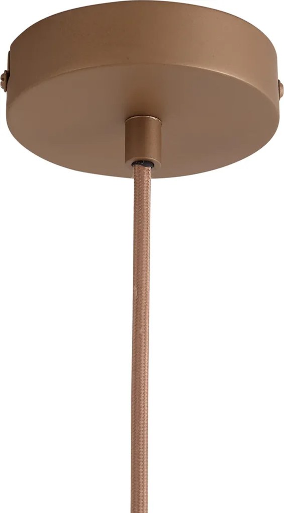 Lampă suspendată de design bronz închis cu sticlă de culoarea chihlimbarului - Kemner