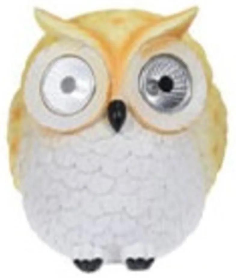Lampa solara Owl, 14x14.5x15.5 cm, poliston, galben