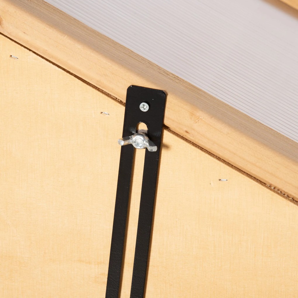 Outsunny Mini-seră, seră mică cu structură din lemn, ferestre și ușă dublă, 3 rafturi, 70L x 50L x 120Î cm, maro | Aosom Romania
