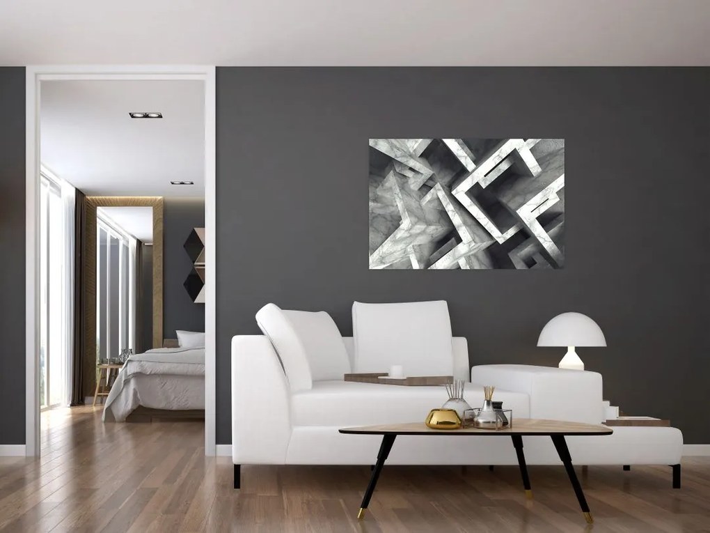 Tablou cu cuburi abstracte (90x60 cm)