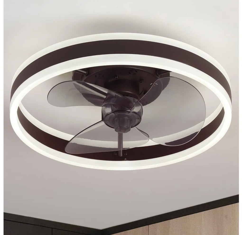 Brilagi-LED Lampă cu ventilator, dimabilă, LED 30W, 230V, 3000-6500K, negru+DO