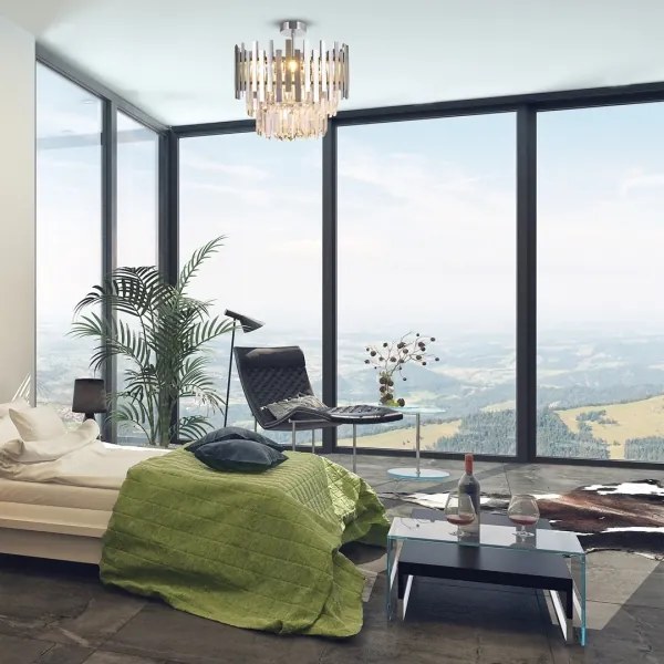 Lustră pe tijă ASPEN 6xE14/40W/230V crom mat