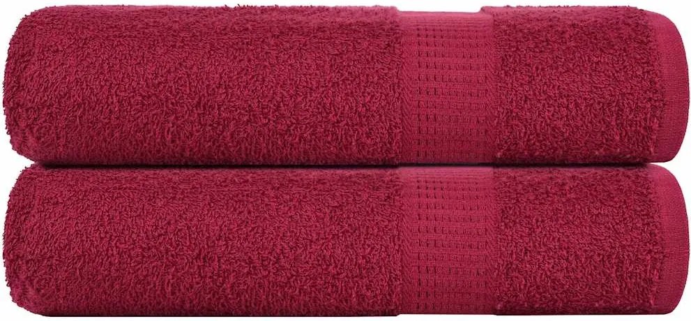 vidaXL Prosoape de mâini, FROGN, 2 buc., Bordeaux, 50x100 cm, 360 g/m²