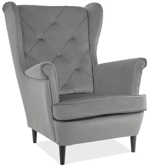 Fotoliu tapitat catifea Culoare Bej / Wenge LADY MATT VELVET