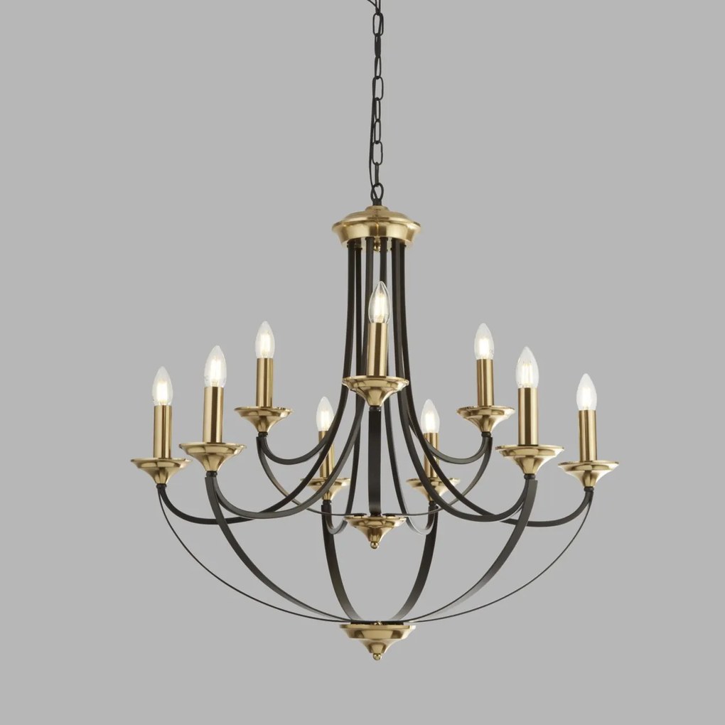 Lustra clasica suspendata design traditional Belfry 9L 1849-9BZ SRT