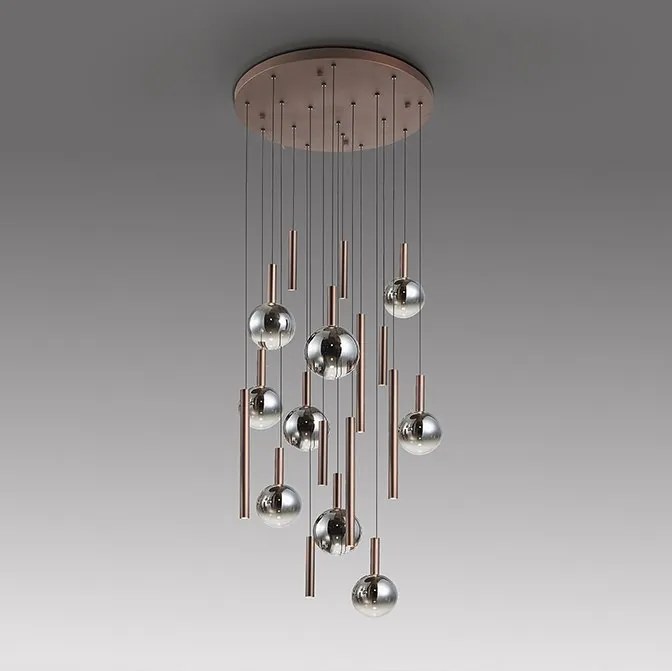 Lustra cu 18 pendule LED suspendate Sapore